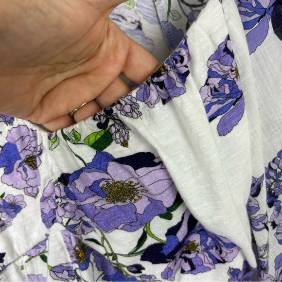 By Anthropologie V-neck ruched knit top purple coral 3/4 sleeve blouse size: S - Picture 7 of 13